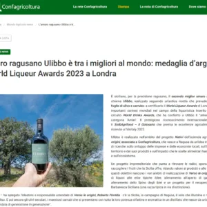 Confagricoltura – L’amaro ragusano Ulibbo è tra i migliori al mondo: medaglia d’argento al World Liqueur Awards 2023 a Londra